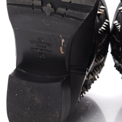 Valentino Garavani Calfskin Rockstud 30mm Biker Boots 38 Black 19 of 22