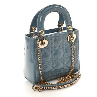 Christian Dior Patent Cannage Mini Lady Dior Light Blue 2 of 8