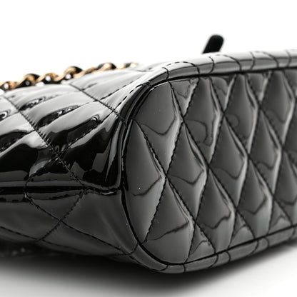 Chanel Patent Quilted Shiny Coco Small Shopping Bag Black 9 of 11