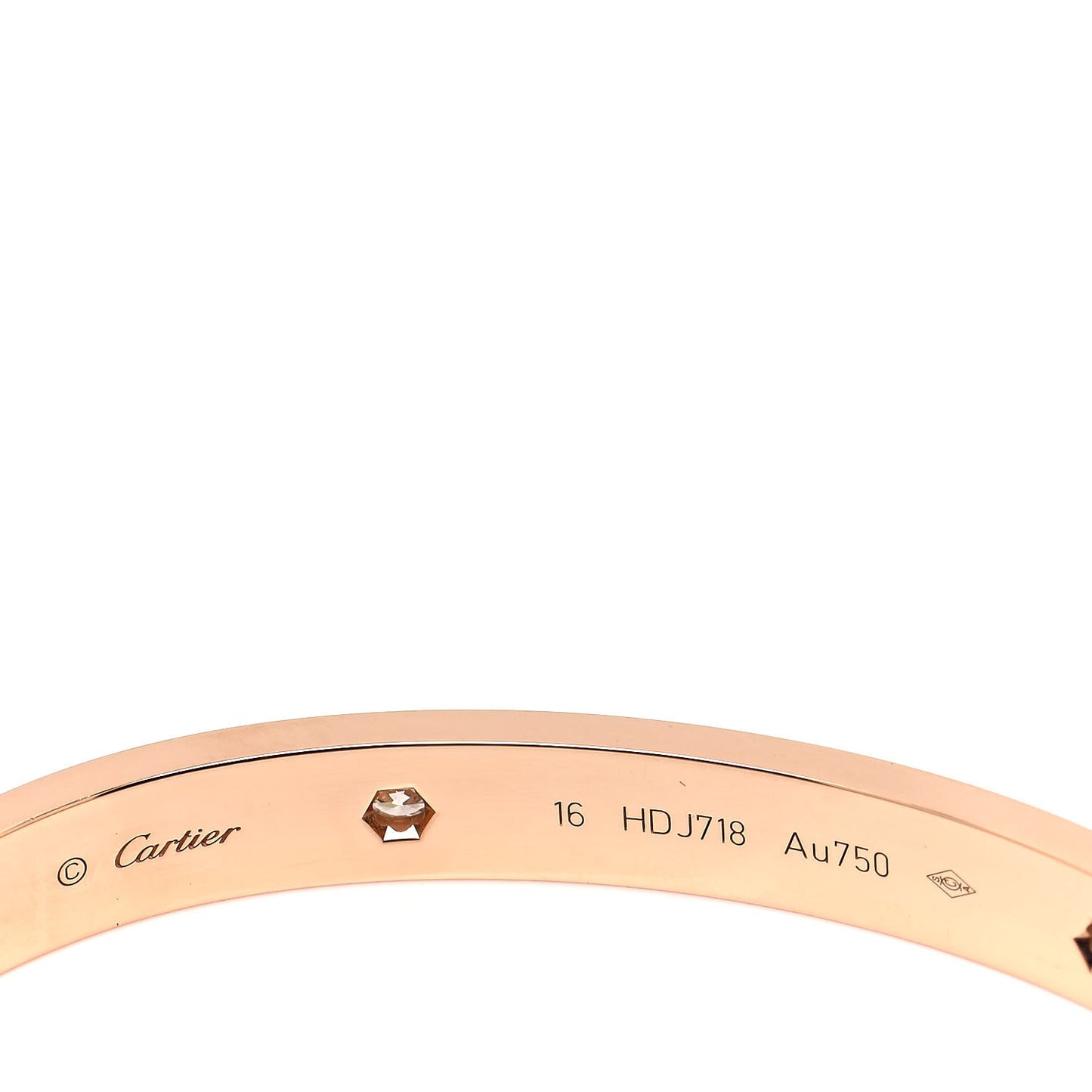18K Pink Gold 4 Diamond LOVE Bracelet 16