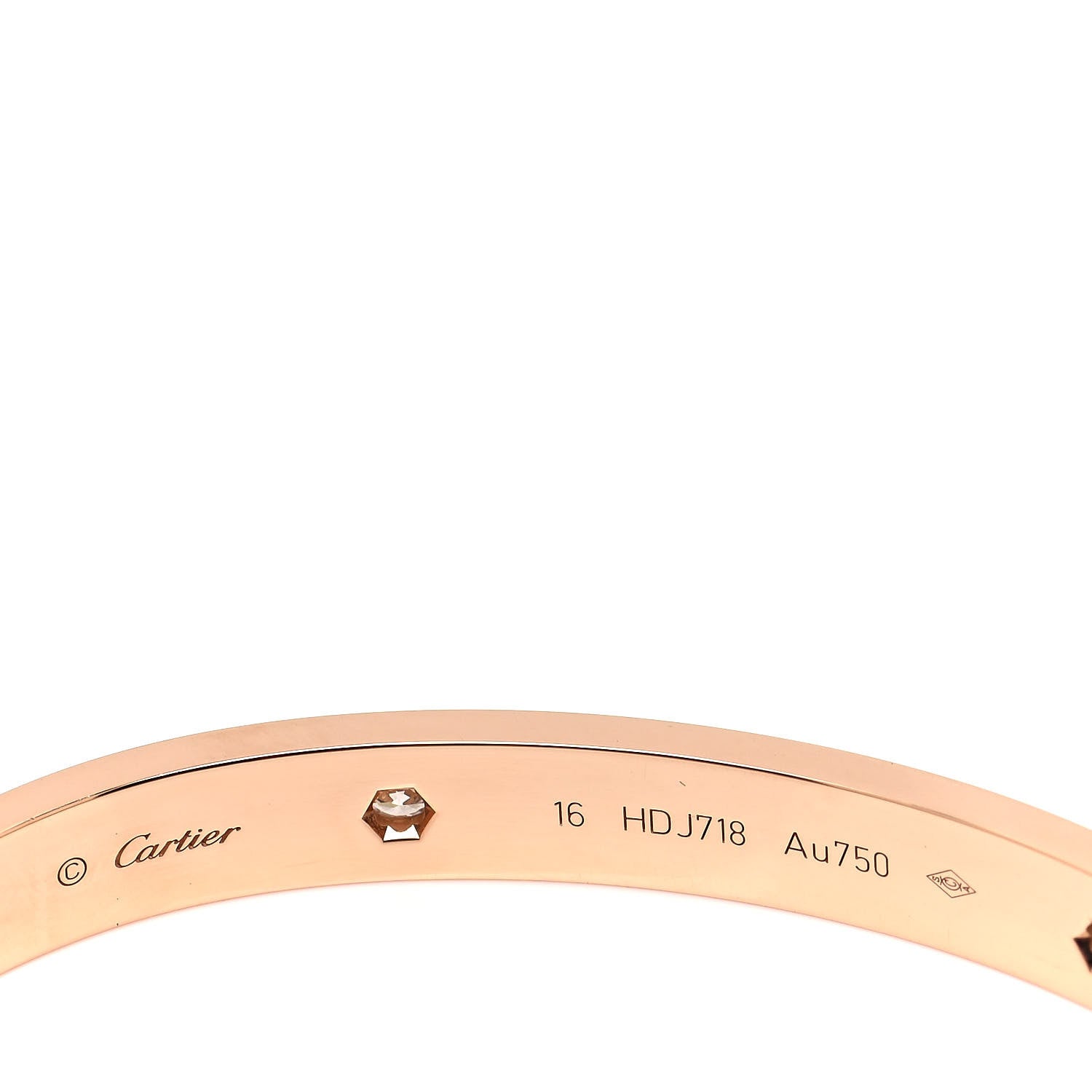 Cartier 18K Pink Gold 4 Diamond LOVE Bracelet 16 4 of 5