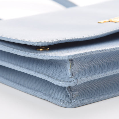 Prada Saffiano Metal Flap Wallet With Strap Astrale 7 of 9