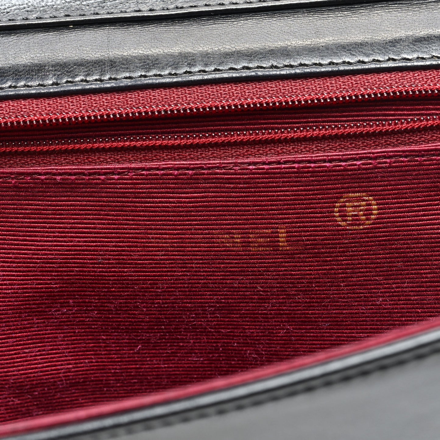 Lambskin Ribbon Stitched Small Single Flap Black