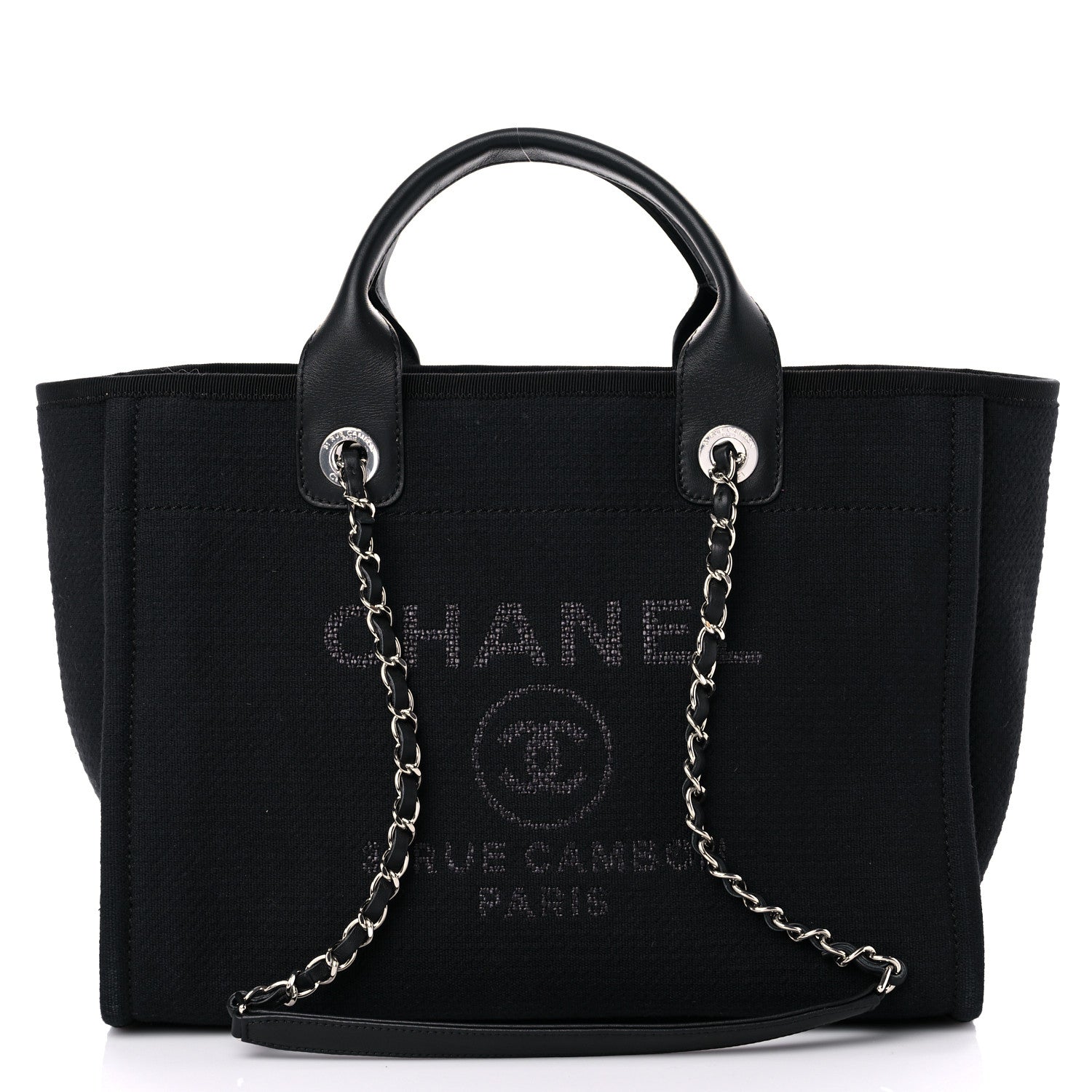 Chanel Mixed Fibers Small Deauville Tote Black 3 of 14