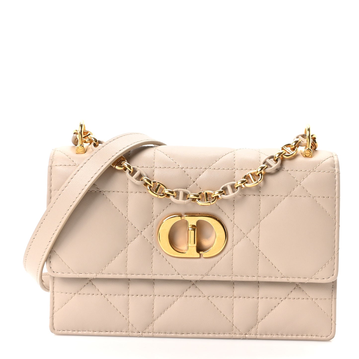 Lambskin Macrocannage Mini Miss Caro Bag Caramel Beige
