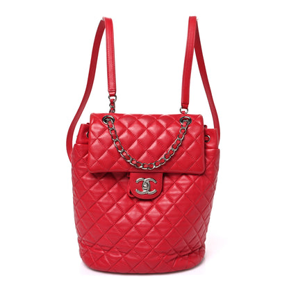 Chanel Lambskin Quilted Small Urban Spirit Backpack Dark Pink 1 of 10