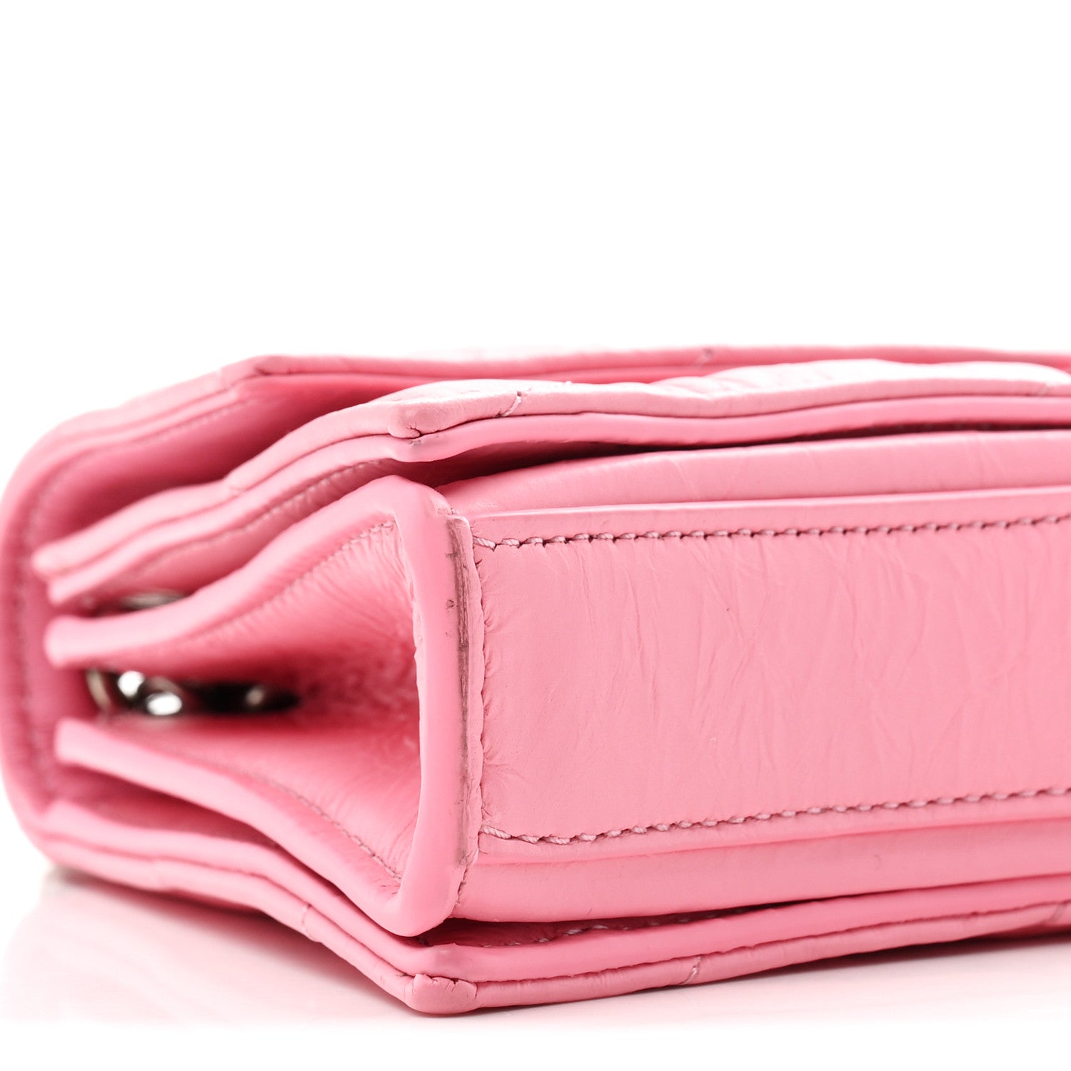 Balenciaga Crushed Calfskin Quilted XS Crush Chain Bag Sweet Pink 8 of 9