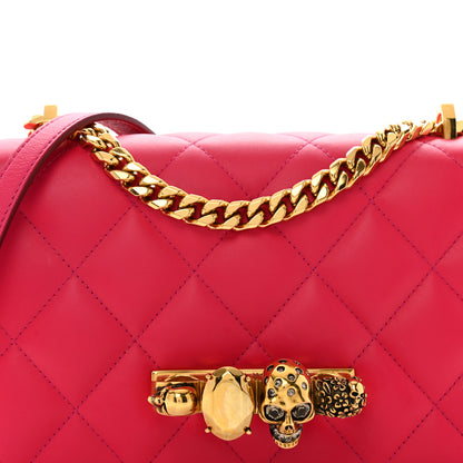 Alexander McQueen Lambskin Quilted Knuckle Shoulder Bag Fuchsia 8 of 14
