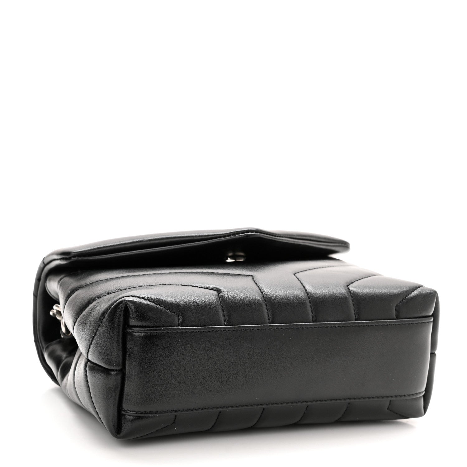 Saint Laurent Calfskin Y Quilted Monogram Toy Loulou Crossbody Bag Black 4 of 11