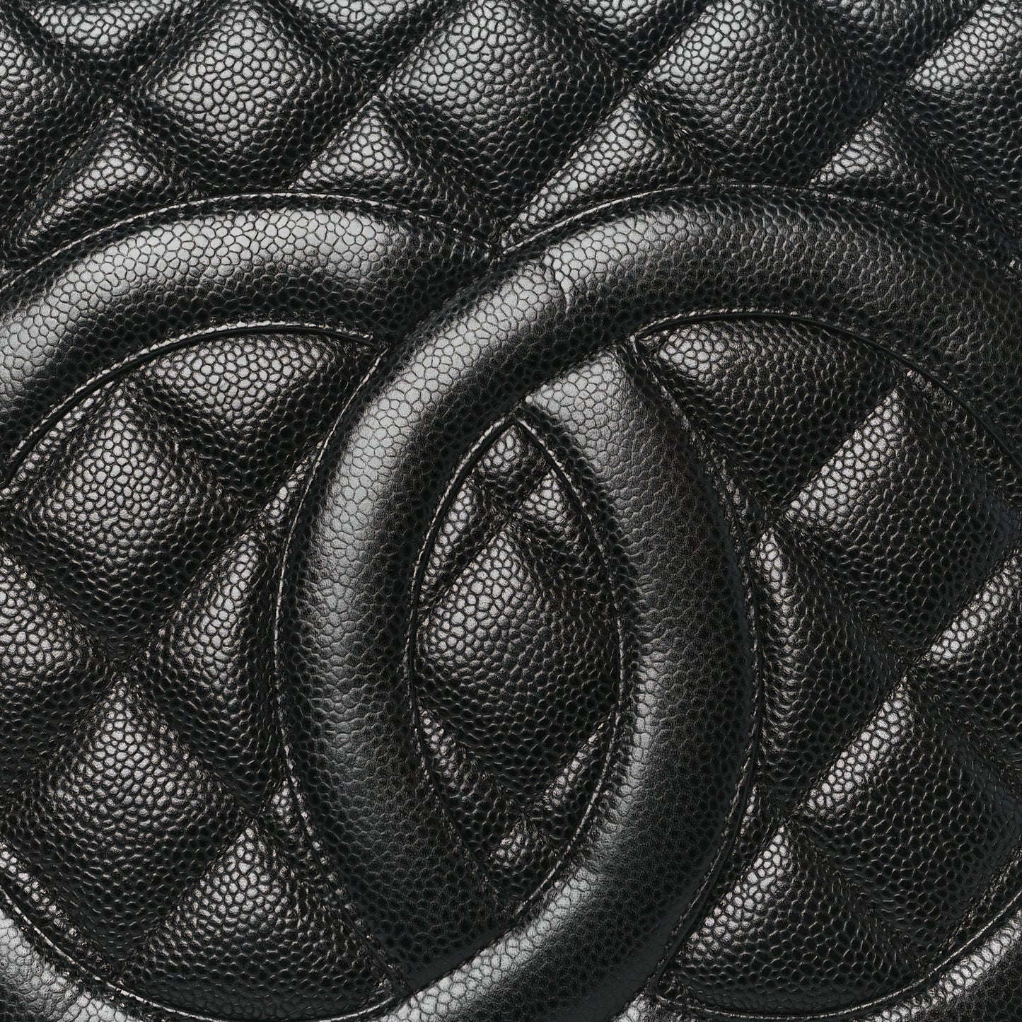 Caviar Quilted Medallion Tote Black