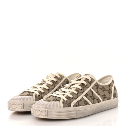 Gucci GG Monogram Mens Julio Low Top Sneakers 9 Beige Ebony Mystic White 4 of 11