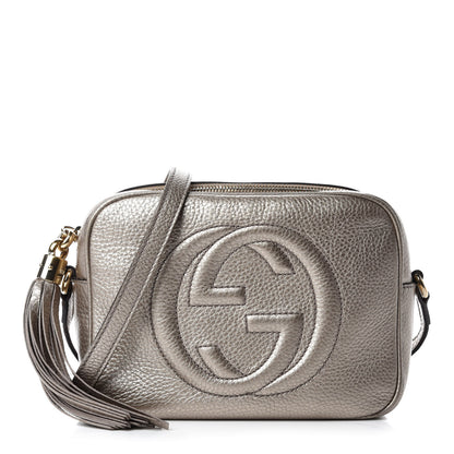 Gucci Metallic Pebbled Calfskin Small Soho Disco Bag Golden Beige 1 of 14