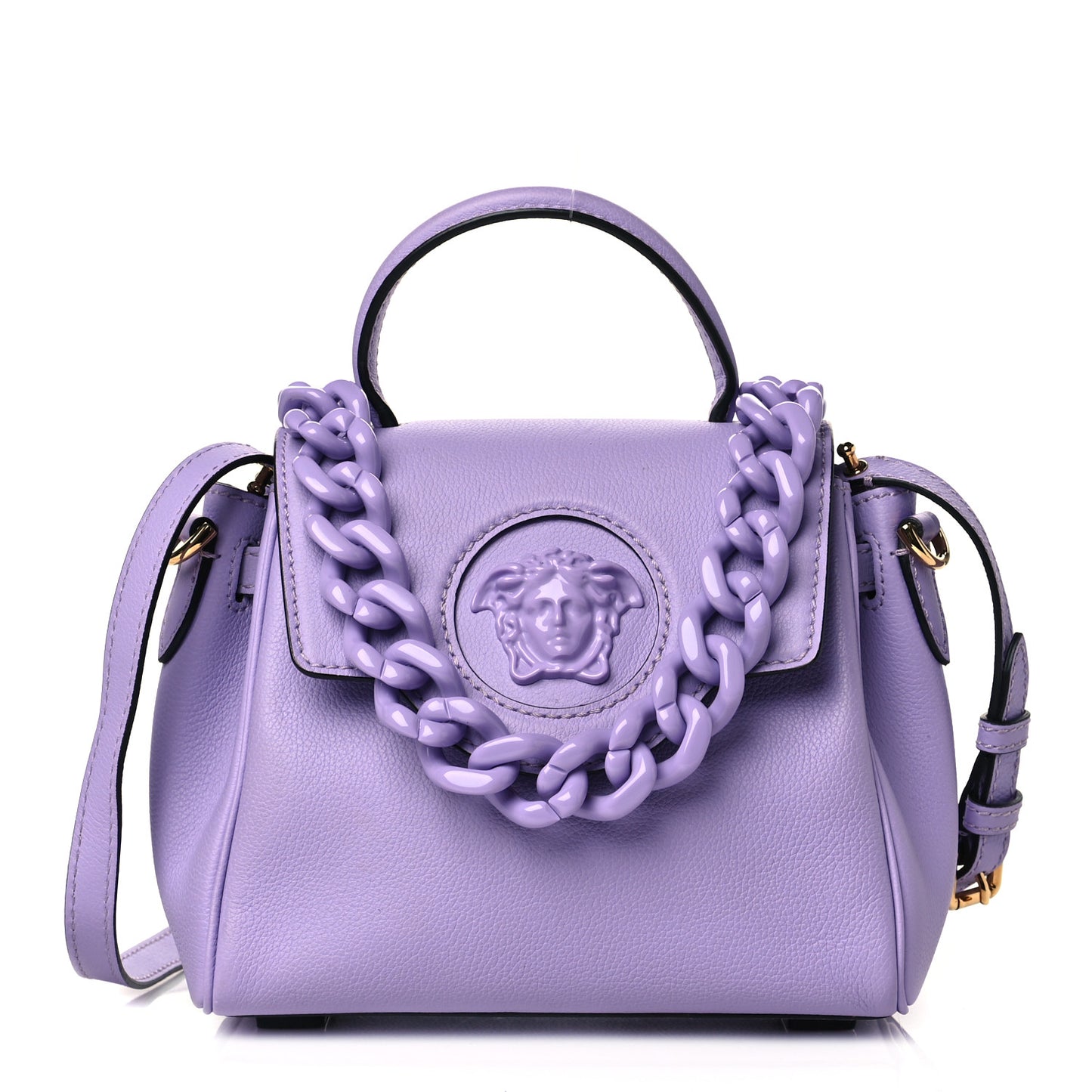 Calfskin Medusa Small Top Handle Handbag Lilac