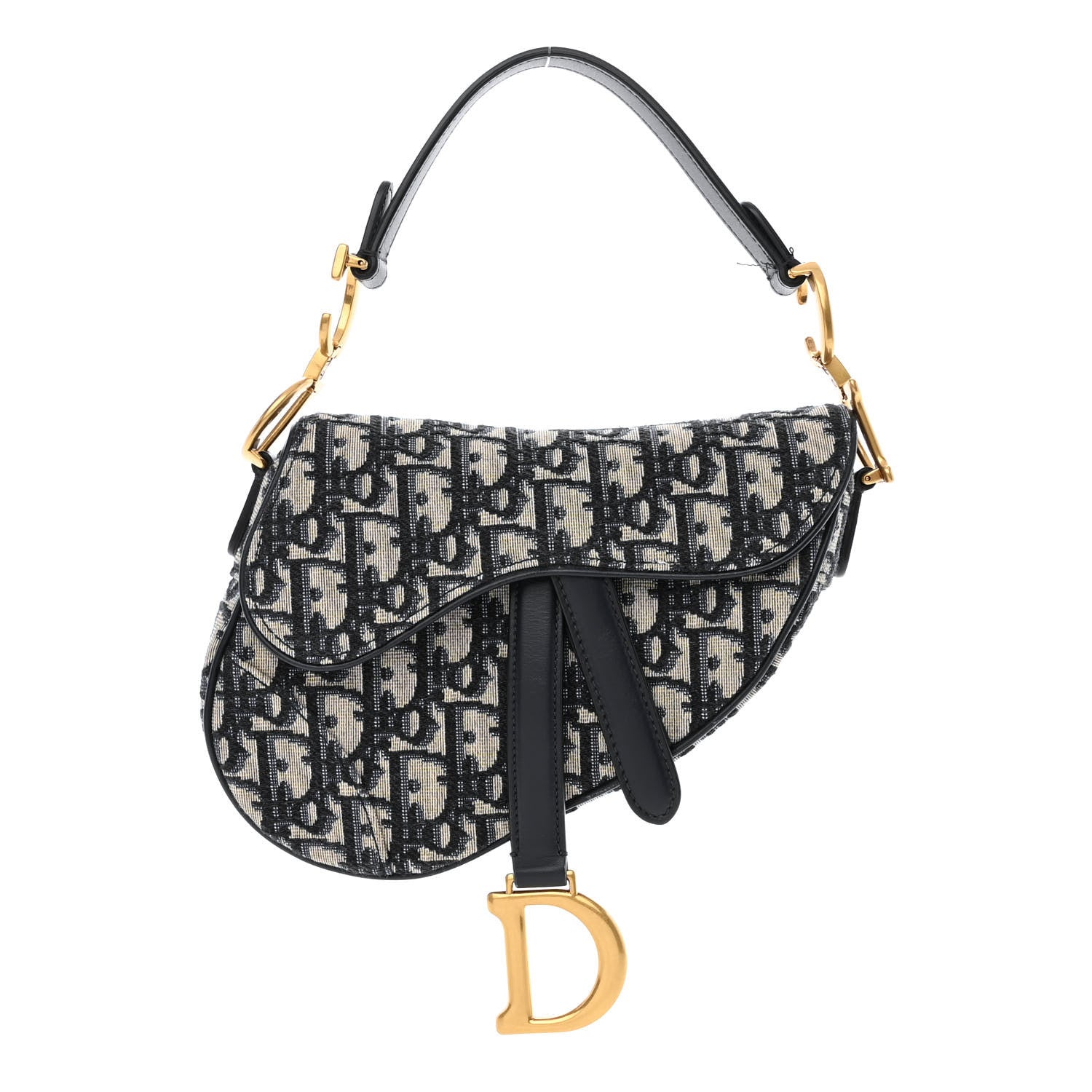 Christian Dior Oblique Mini Saddle Bag Blue 1 of 12