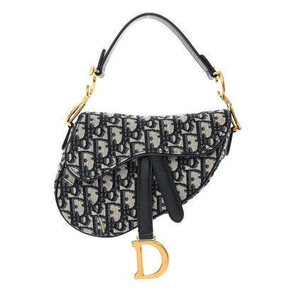 Christian Dior Oblique Mini Saddle Bag Blue 1 of 12