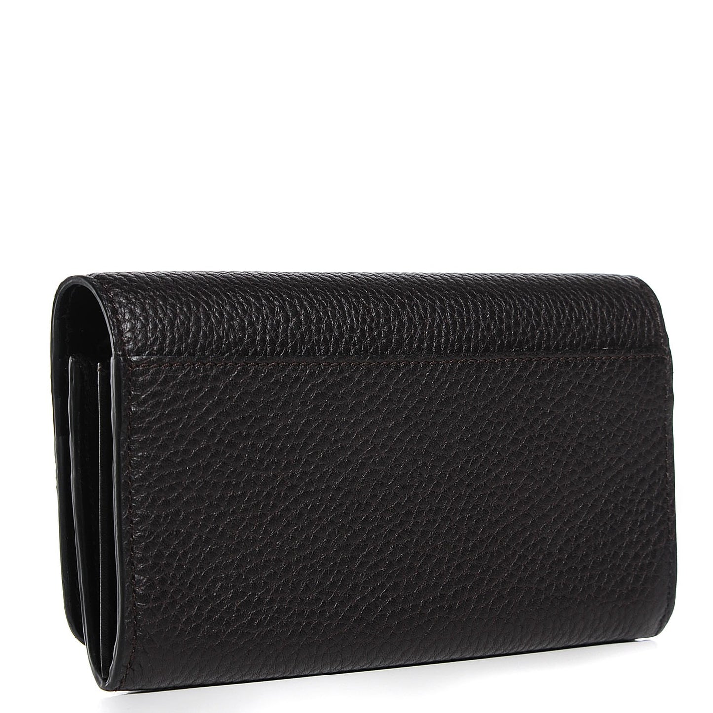 Grainy Leather Penrose Continental Wallet Dark Chocolate