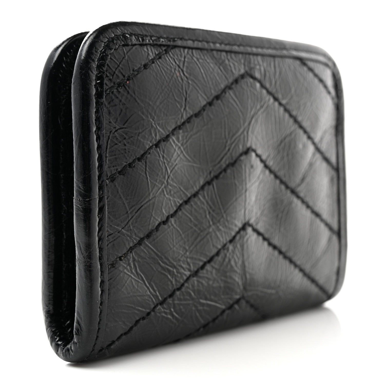 Saint Laurent Crinkled Calfskin Matelasse Monogram Niki Card Holder Black 3 of 9
