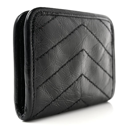 Saint Laurent Crinkled Calfskin Matelasse Monogram Niki Card Holder Black 3 of 9