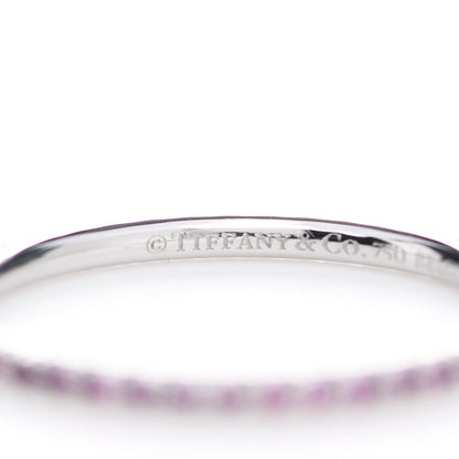 Tiffany 18K White Gold Pink Sapphire Metro Ring 53 6.5 4 of 5