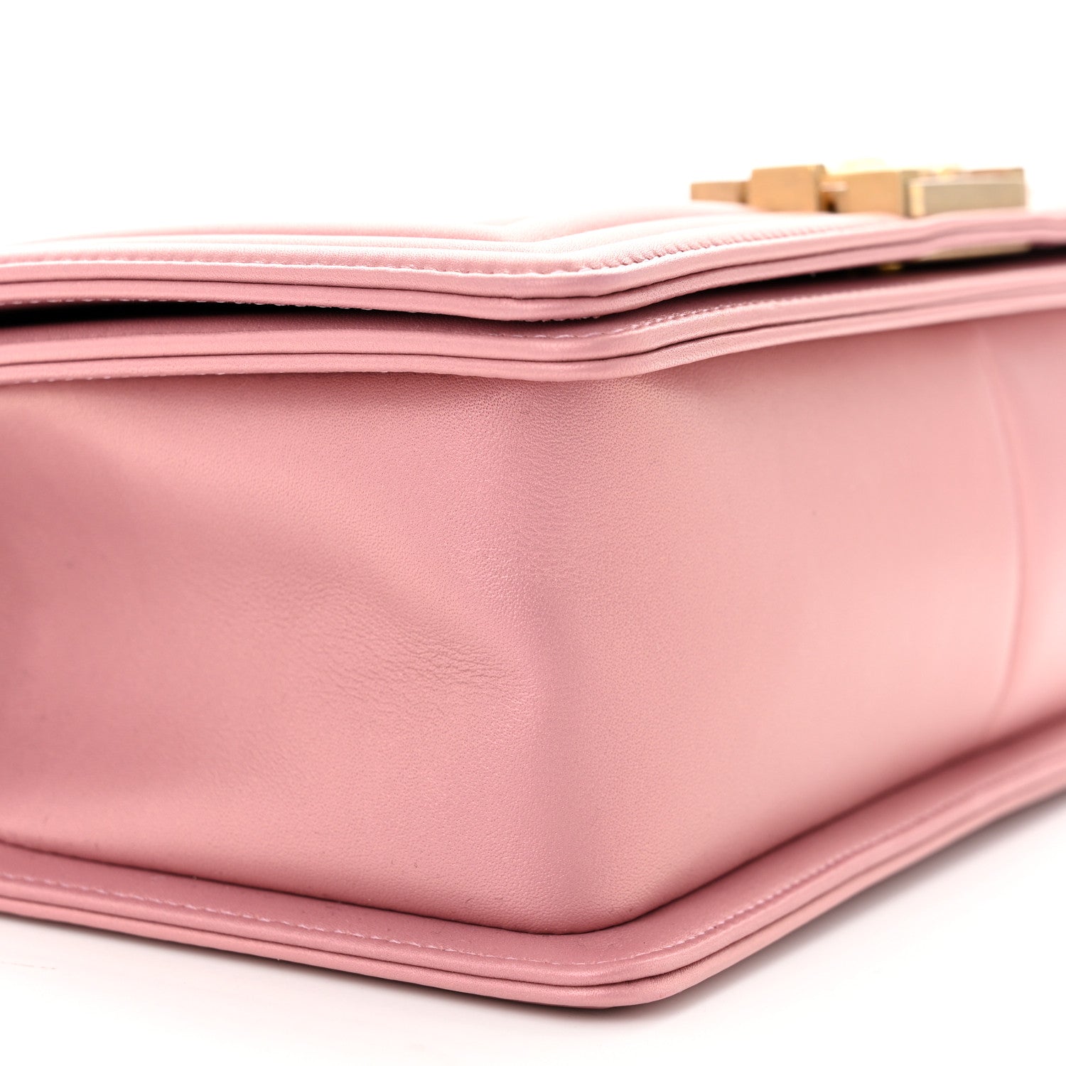Chanel Metallic Calfskin Quilted Medium Boy Flap Pink 9 of 10