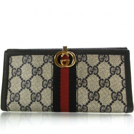 Gucci Monogram Checkbook Wallet Navy 1 of 8