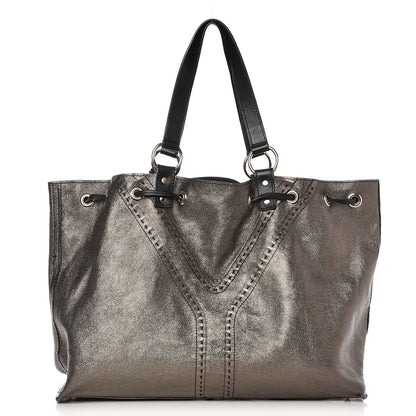 Saint Laurent Calfskin Reversible Double Sac Y Tote Bronze Black 3 of 8