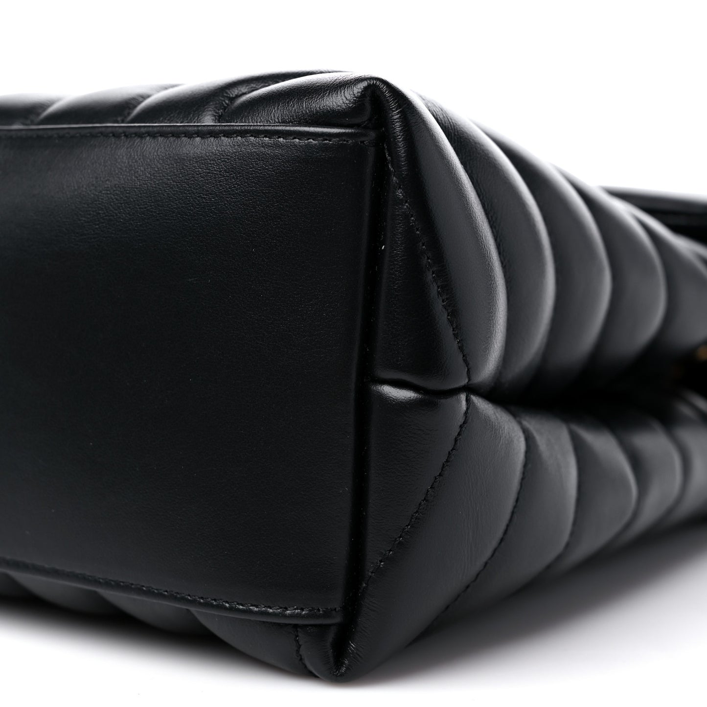Calfskin Y Quilted Monogram Medium Loulou Chain Satchel Black