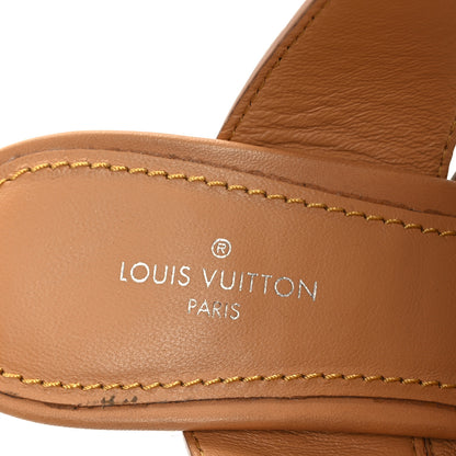 Louis Vuitton Damier Azur Starboard Wedges 35 Tan 9 of 13