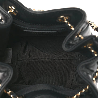 Chanel Lambskin Quilted CC Dweller Drawstring Bucket Bag Black 5 of 10