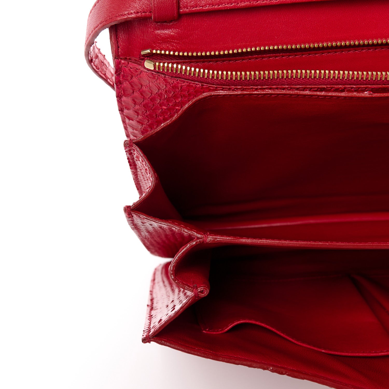 Celine Snakeskin Medium Classic Box Flap Red 12 of 15