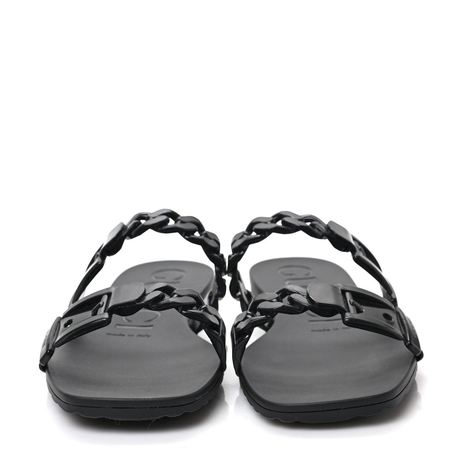 Rubber Womens Slide Sandals 38 Black