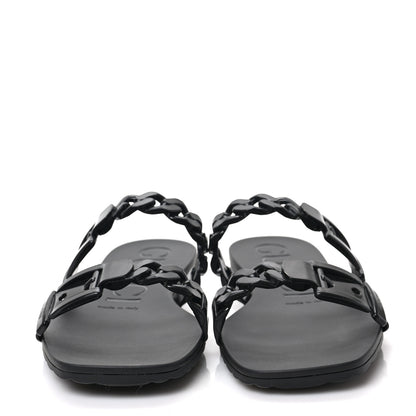 Gucci Rubber Womens Slide Sandals 38 Black 2 of 6