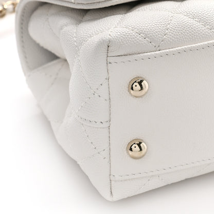 Chanel Caviar Quilted Extra Mini Coco Handle Flap White 9 of 11