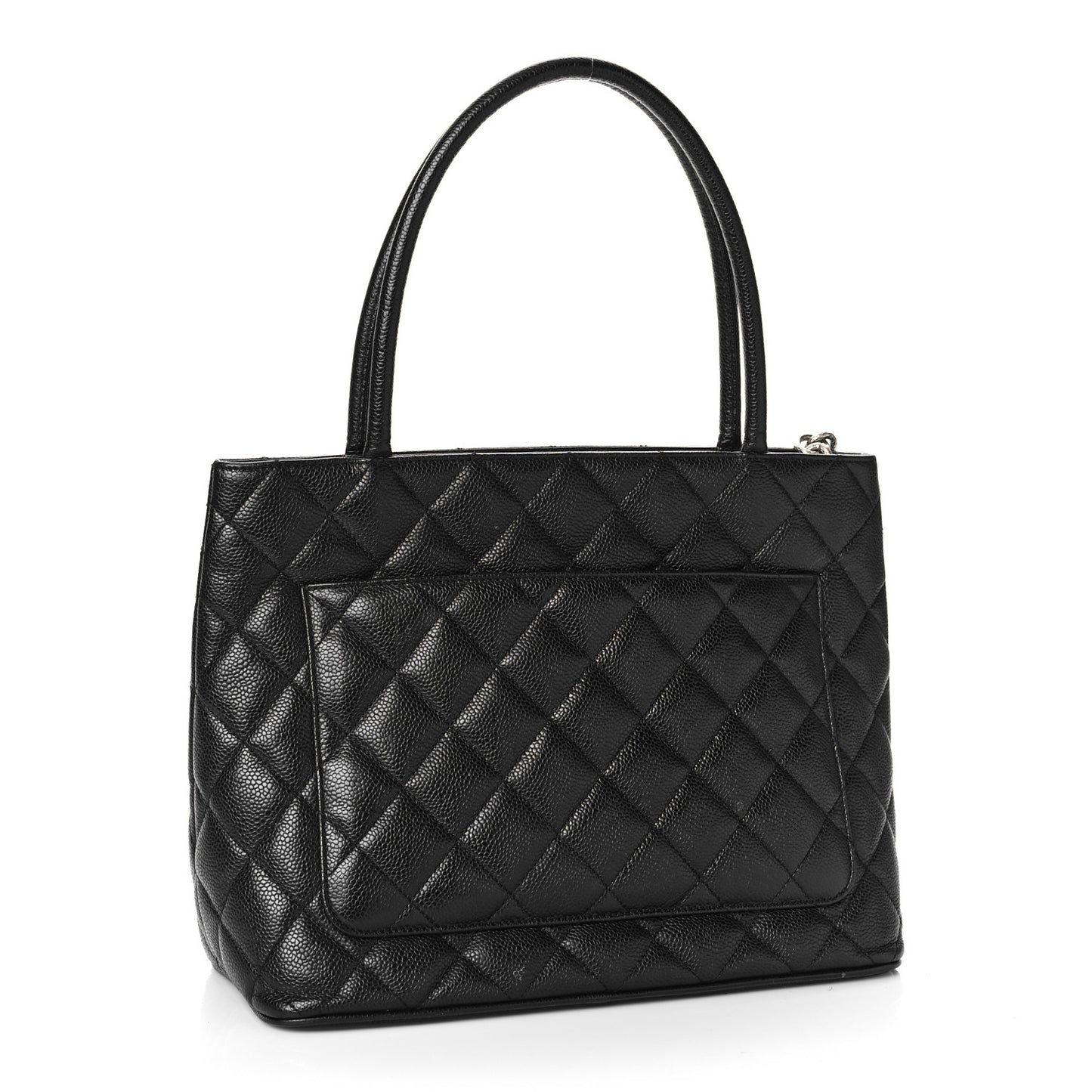 Caviar Quilted Medallion Tote Black