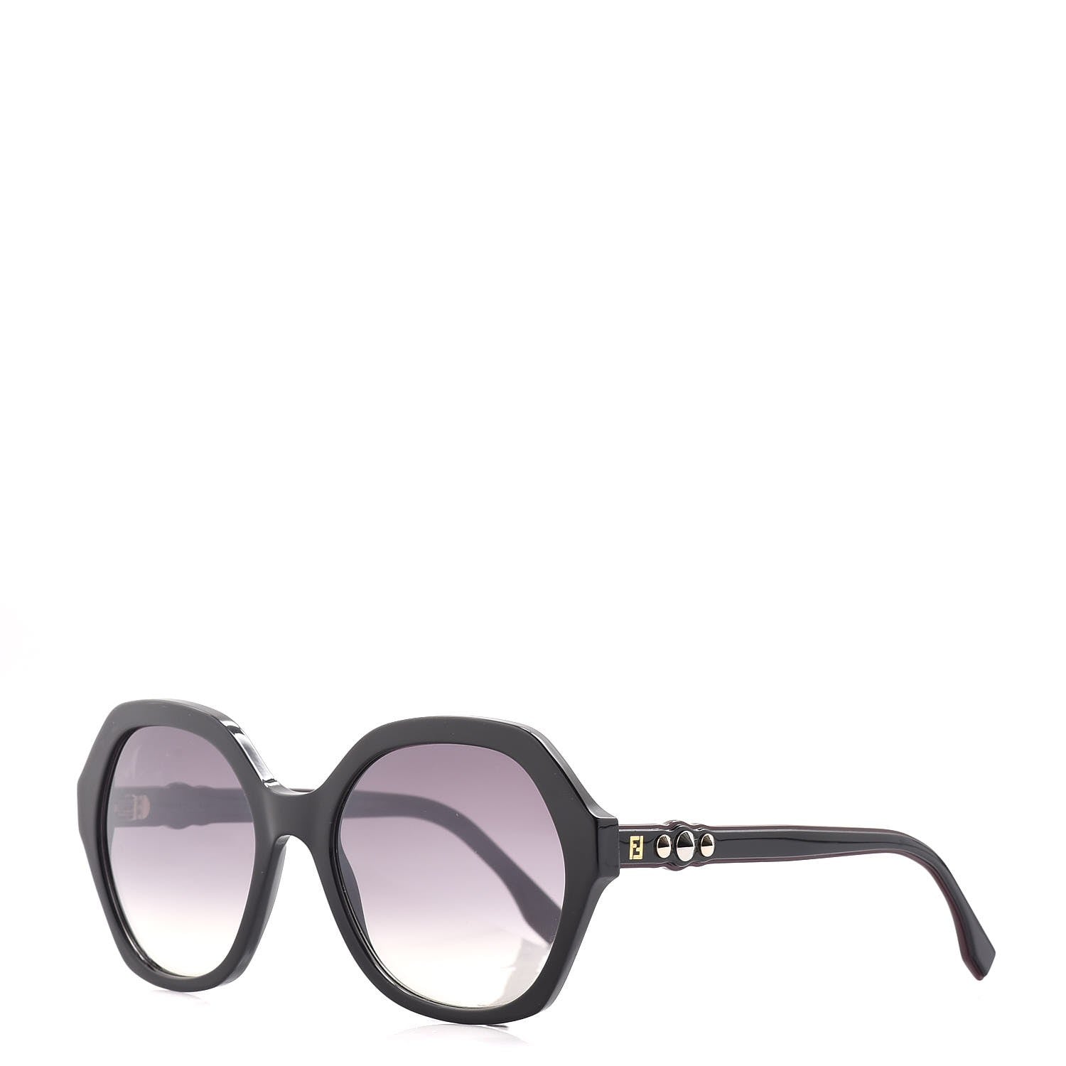 Fendi Studded Hexagon Fun Fair Sunglasses FF 0270/S Black Purple 1 of 9