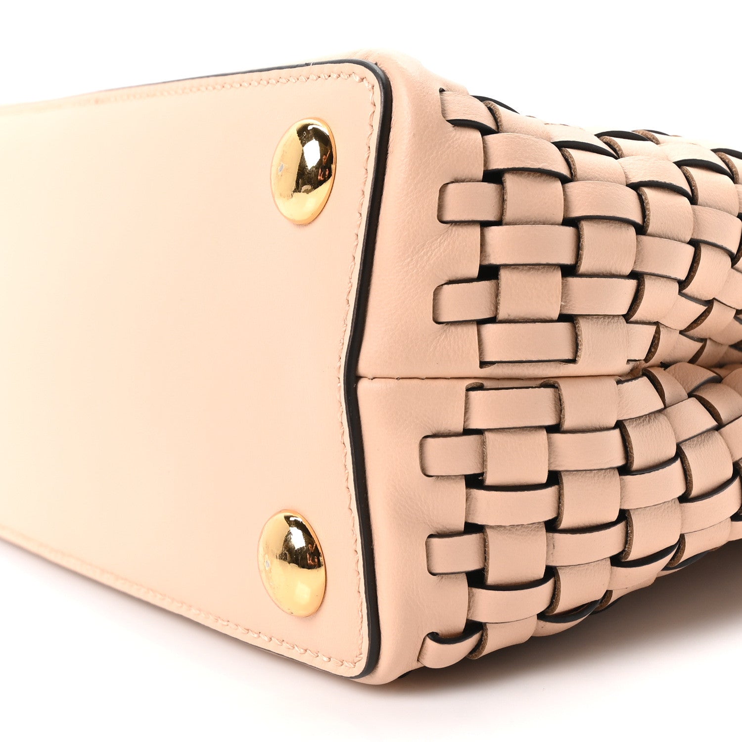 Fendi Vitello Grace Intreccio Mini Peekaboo Iconic Satchel Light Rose 9 of 9