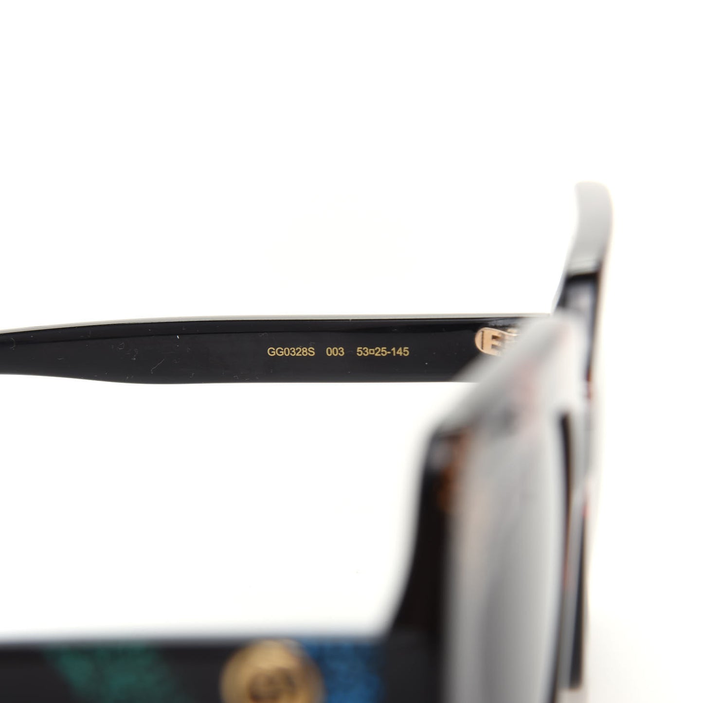 Acetate Oversize Stripe Sunglasses GG0328S Black Multi