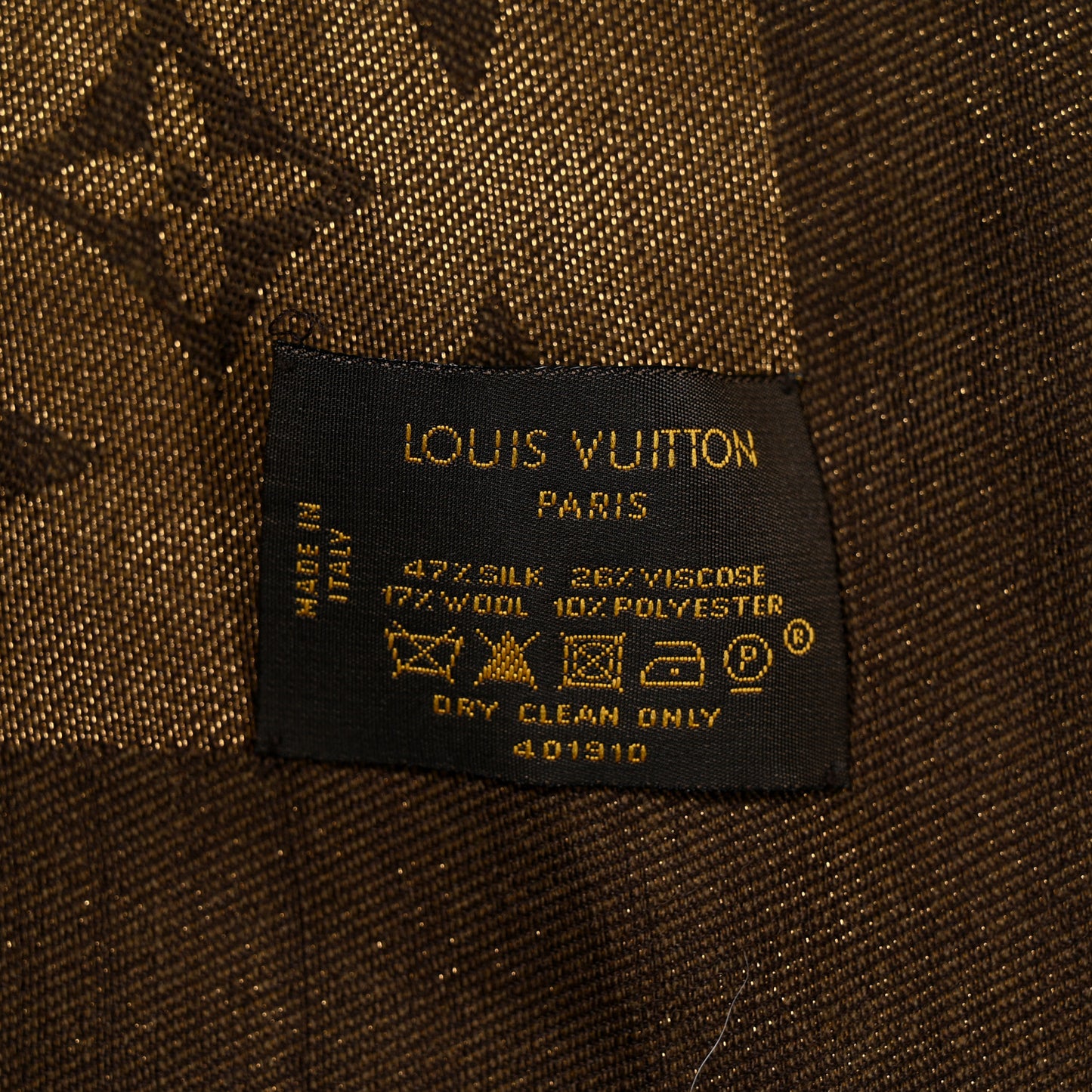 Silk Lurex Wool Monogram Shine Shawl Brown