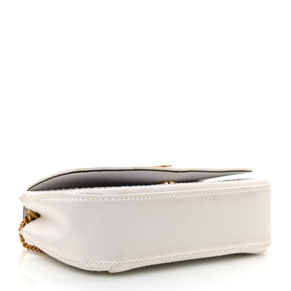 Versace Satin Crystal Virtus Chain Clutch White 4 of 10