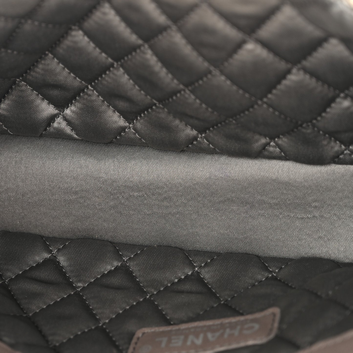 Distressed Metallic Lambskin Quilted Le Marais Ligne Flap Gold