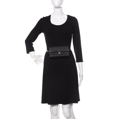 Chanel Grained Calfskin Quilted 2.55 Reissue Flap Belt Bag Clutch Black 2 of 10