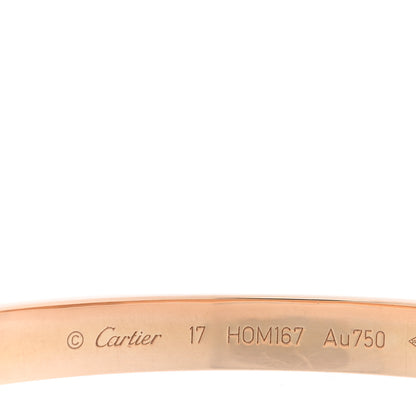 Cartier 18K Pink Gold LOVE Bracelet 17 3 of 8