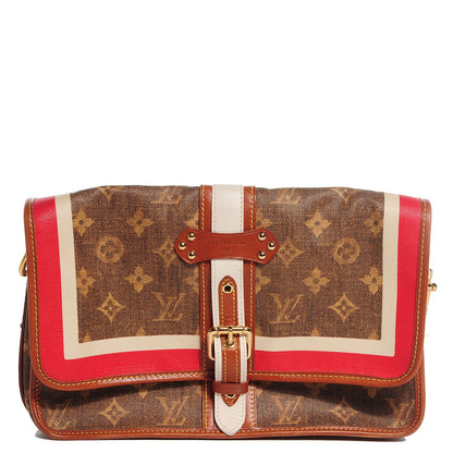 Louis Vuitton Monogram Rayures Tisse Clutch Red 1 of 7