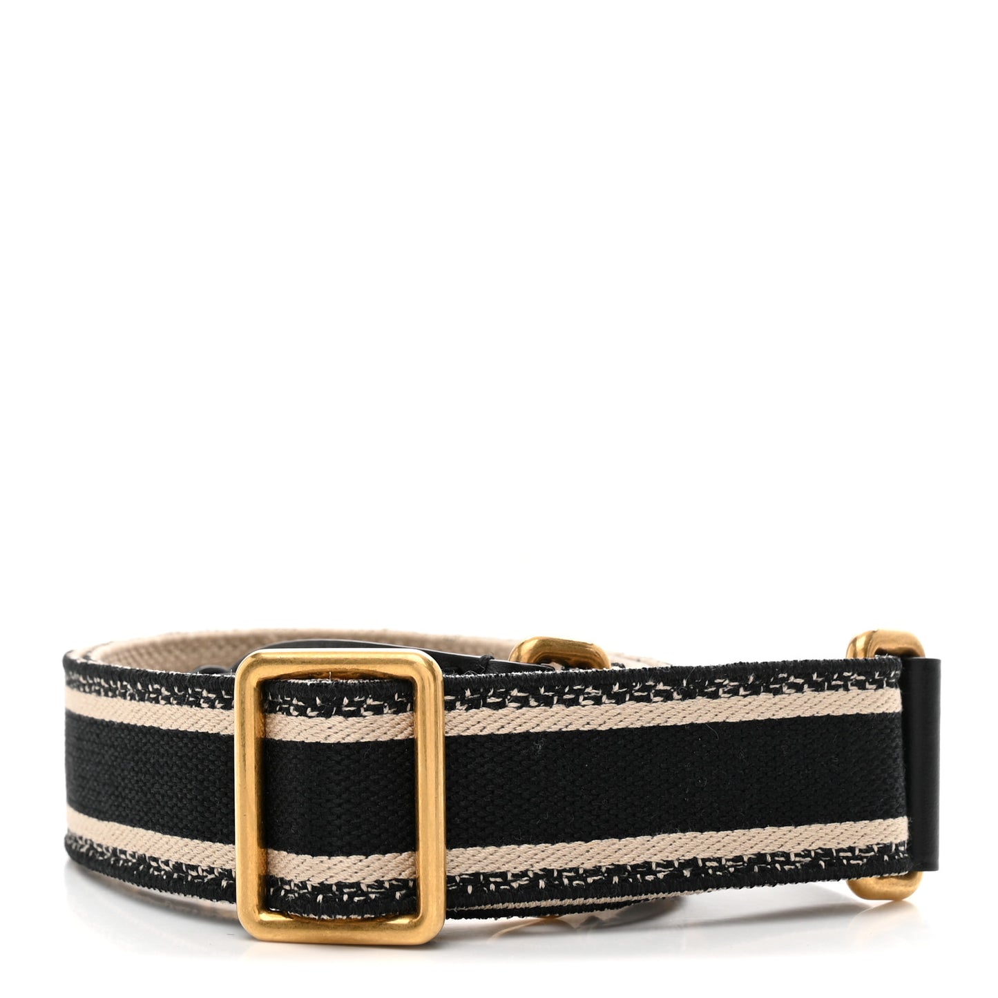 Canvas Embroidered Shoulder Strap Black