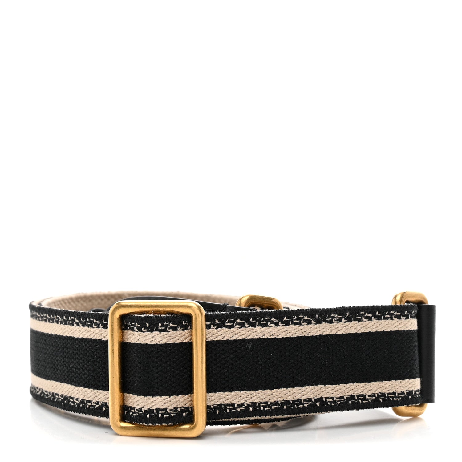 Christian Dior Canvas Embroidered Shoulder Strap Black 2 of 4