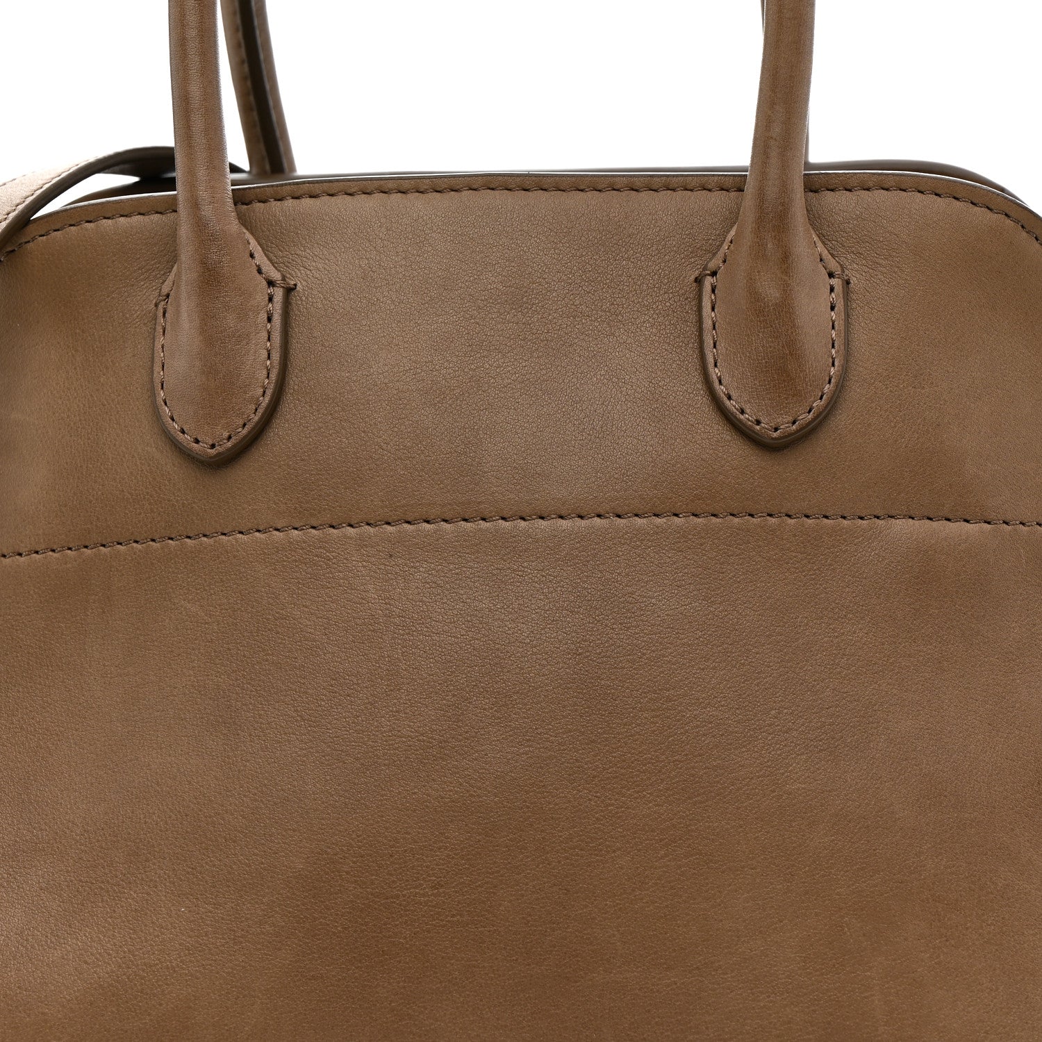 The Row Polished Saddle Calfskin Soft Margaux 10 Bag Mouse Grey 7 of 14