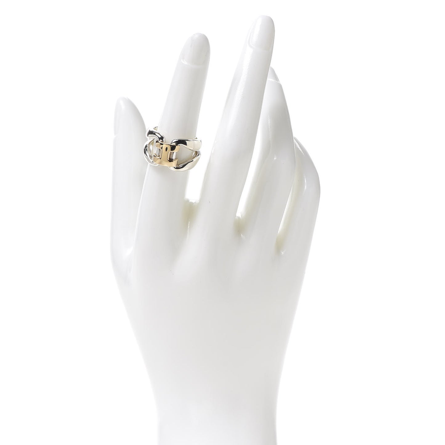 Sterling Silver 18K Yellow Gold H Ring 52 6