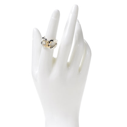 Hermes Sterling Silver 18K Yellow Gold H Ring 52 6 2 of 6