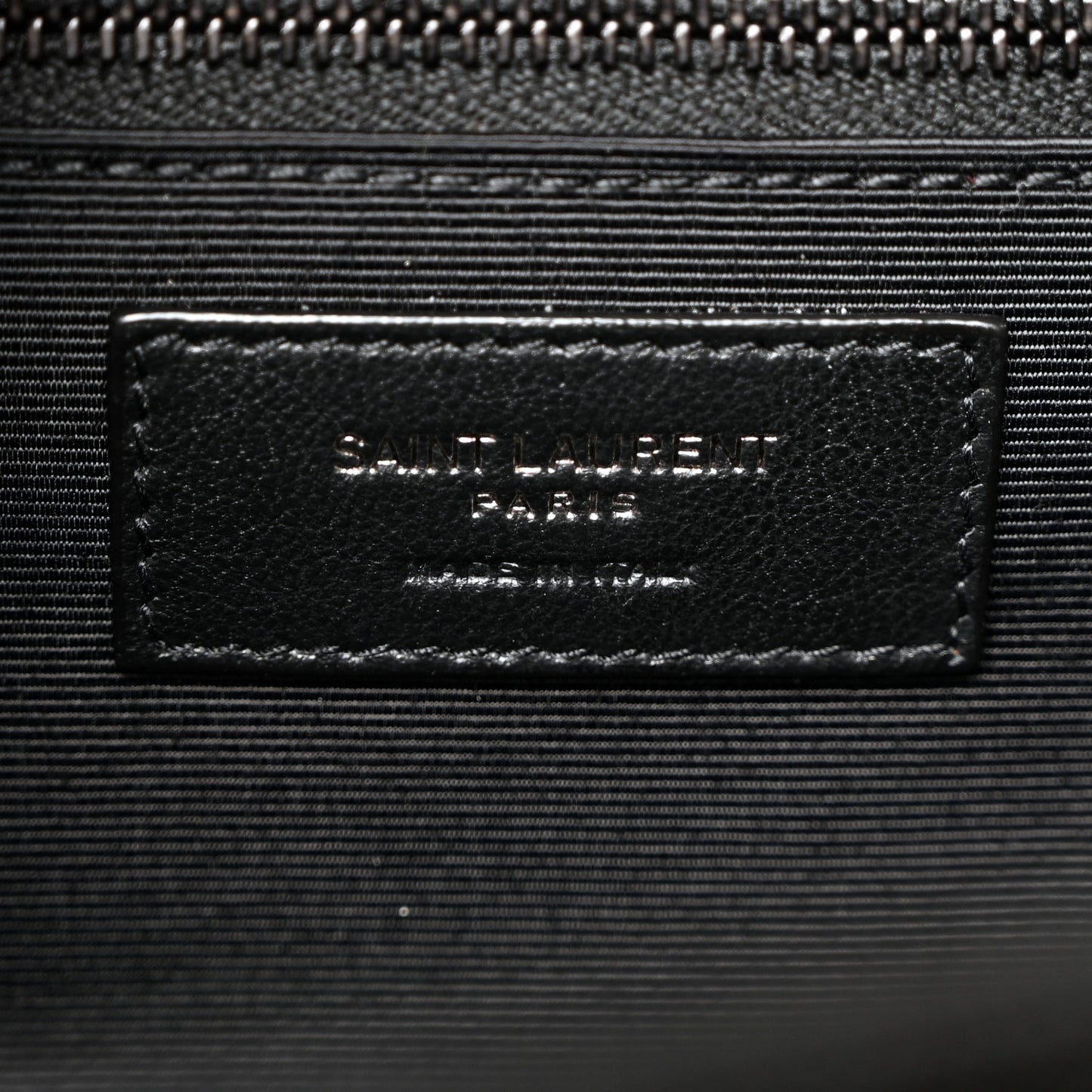 Grain De Poudre Textured Mixed Matelasse Large Triquilt Monogram Monochrome Satchel Black