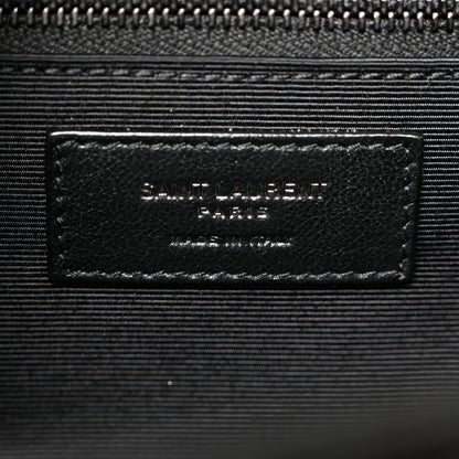 Saint Laurent Grain De Poudre Textured Mixed Matelasse Large Triquilt Monogram Monochrome Satchel Black 6 of 10
